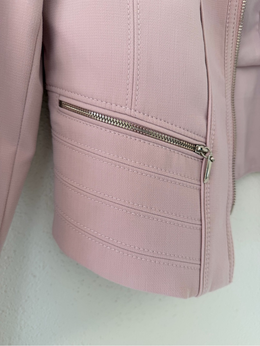 White House Black Market Blush Pink Moto Jacket Blazer – Size 8 - Picture 7 of 17